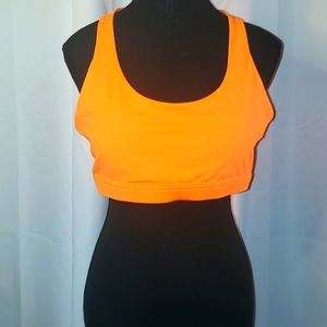 Neon orange exercise bra